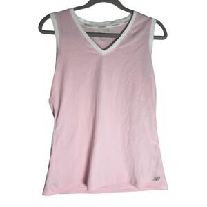 New Balance Sleeveless Athletic Tank Top Women Medium Pink White Workout Shirt